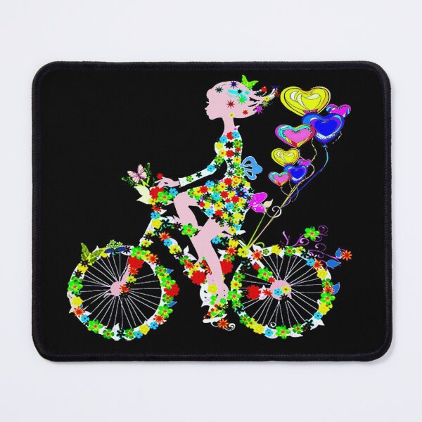 Item preview, GIRL ON A FLOWERED BICYCLE : Abstract Psychedelic Print designed and sold by posterbobs.