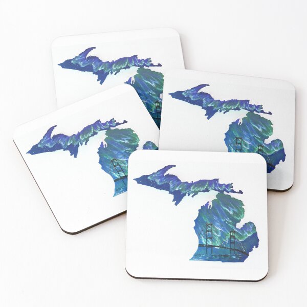 Item preview, Painted Northern Lights over Michigan's Mackinac Bridge designed and sold by Debbie Center.