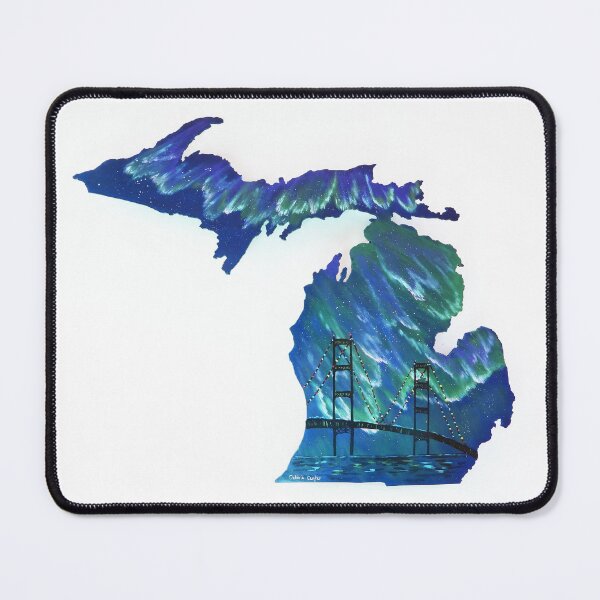 Item preview, Painted Northern Lights over Michigan's Mackinac Bridge designed and sold by Debbie Center.