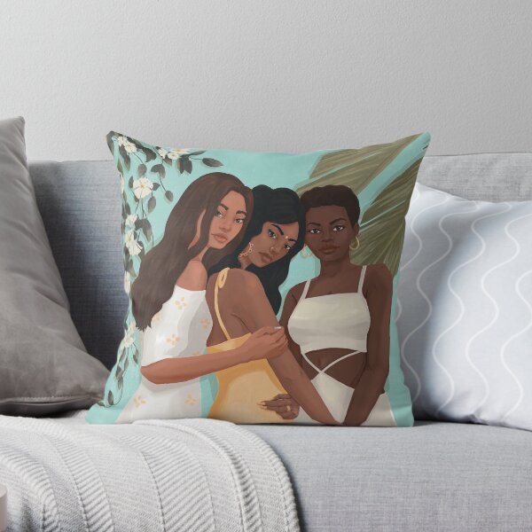 Riviera Ladies - Aqua Throw Pillow
