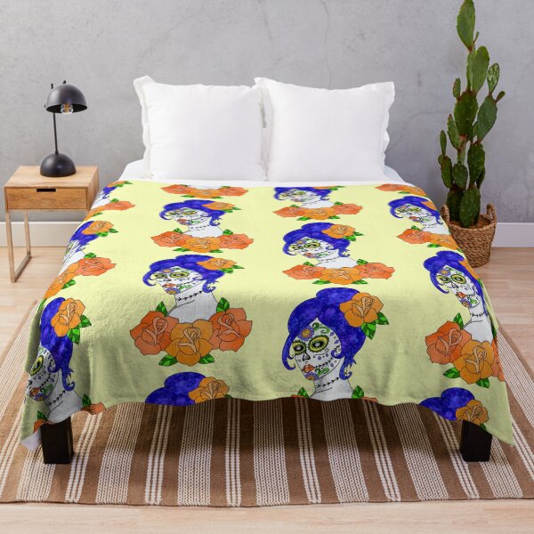 Item preview, Berke Orange Rose Sugar Skull designed and sold by missmann.