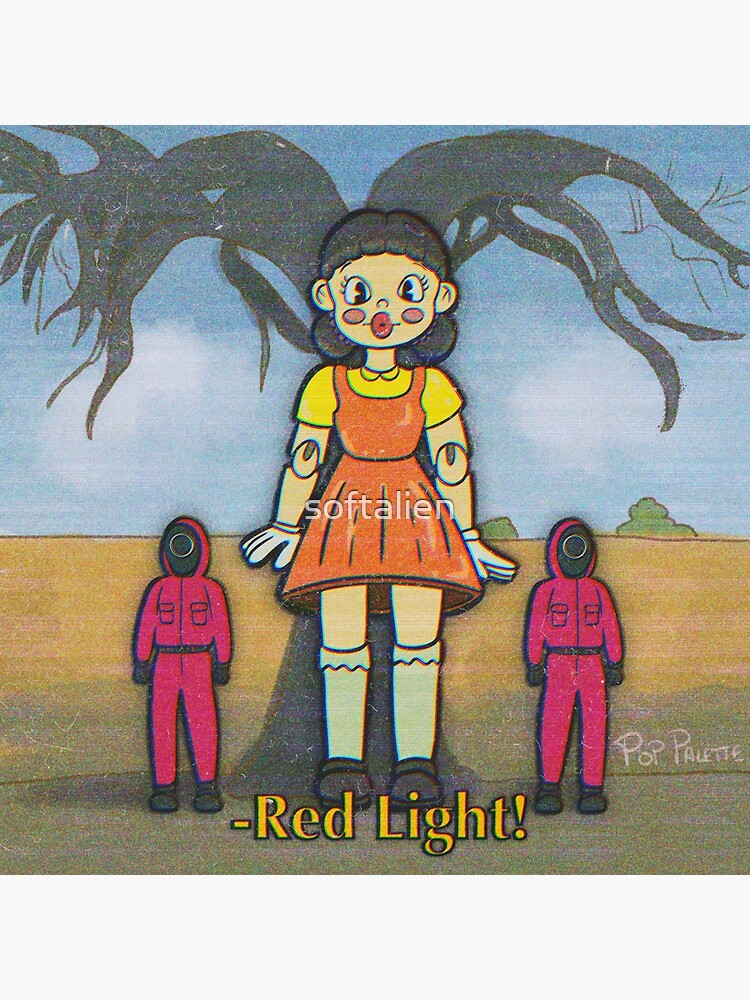 Rotes Licht Grünes Licht Lied Deutsch "Sqid Games Rotes Licht Grünes Licht Puppe" Poster von softalien