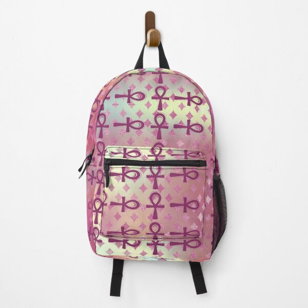 Item preview, Purple Egyptian Ankh Symbol Textile Art Pattern designed and sold by BlackArt Cafe.