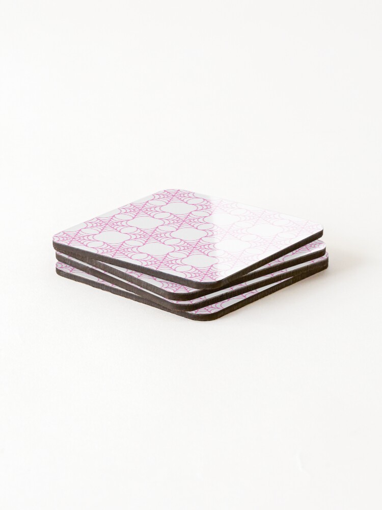 Thumbnail 4 of 5, Coasters (Set of 4), Pink Web designed and sold by RiadMannan.