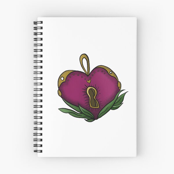 Item preview, Pink heart shaped locket -  traditional  tattoo designed and sold by morganbethdraws.