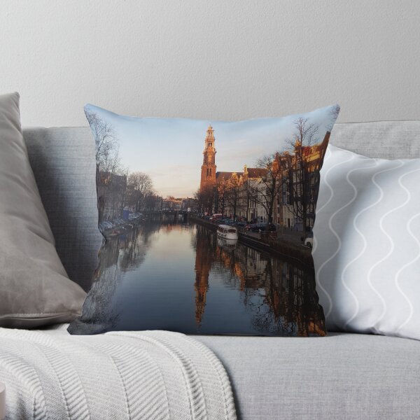 Amsterdam winter calm Throw Pillow