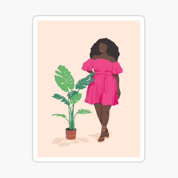 Soleil Portrait - Pink Sticker