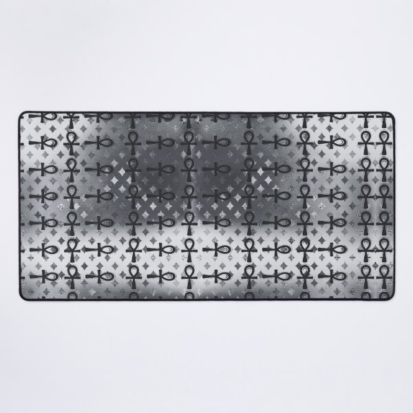 Item preview, Black Egyptian Ankh Textile Art Pattern designed and sold by BlackArt Cafe.