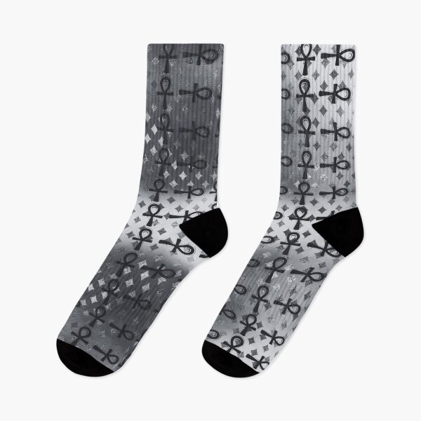 Item preview, Black Egyptian Ankh Textile Art Pattern designed and sold by BlackArt Cafe.