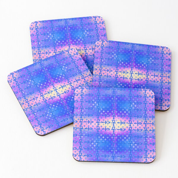 Item preview, Colorful Egyptian Ankh Textile Art Pattern designed and sold by BlackArt Cafe.