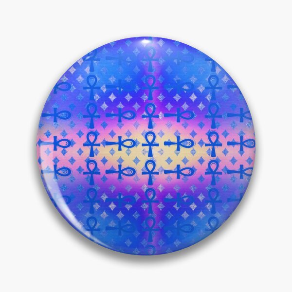 Item preview, Colorful Egyptian Ankh Textile Art Pattern designed and sold by BlackArt Cafe.