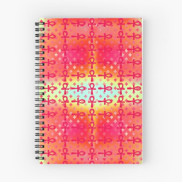 Item preview, Colorful Egyptian Ankh Symbol Textile Art Pattern designed and sold by BlackArt Cafe.