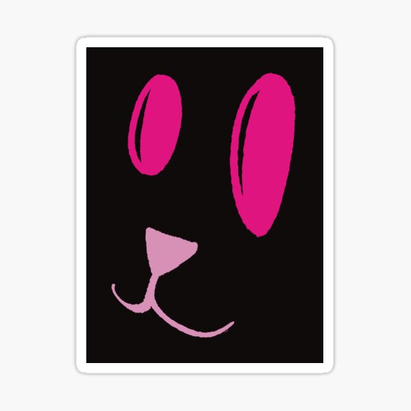 Black Cat Pink Eyes Sticker