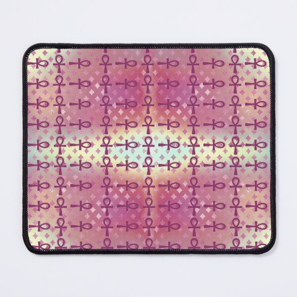 Item preview, Purple Egyptian Ankh Symbol Textile Art Pattern designed and sold by BlackArt Cafe.
