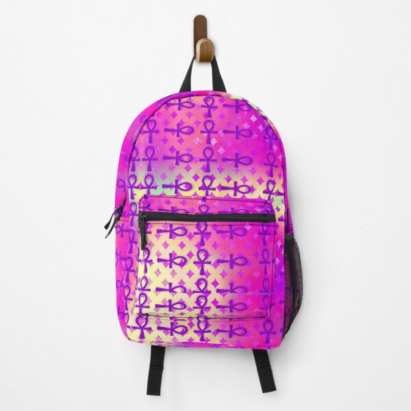 Item preview, Pink Egyptian Ankh Symbol Textile Art Pattern designed and sold by BlackArt Cafe.