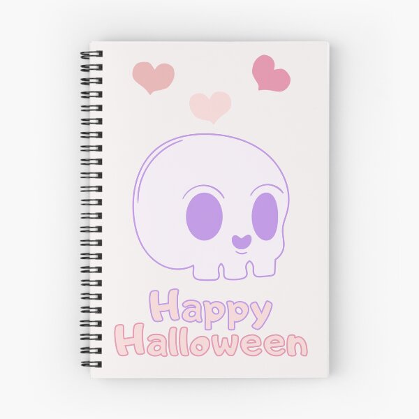 Artikelvorschau, niedliche weiße Ausgabe des glücklichen Halloween-Schädels entworfen und verkauft von Phiiilo.