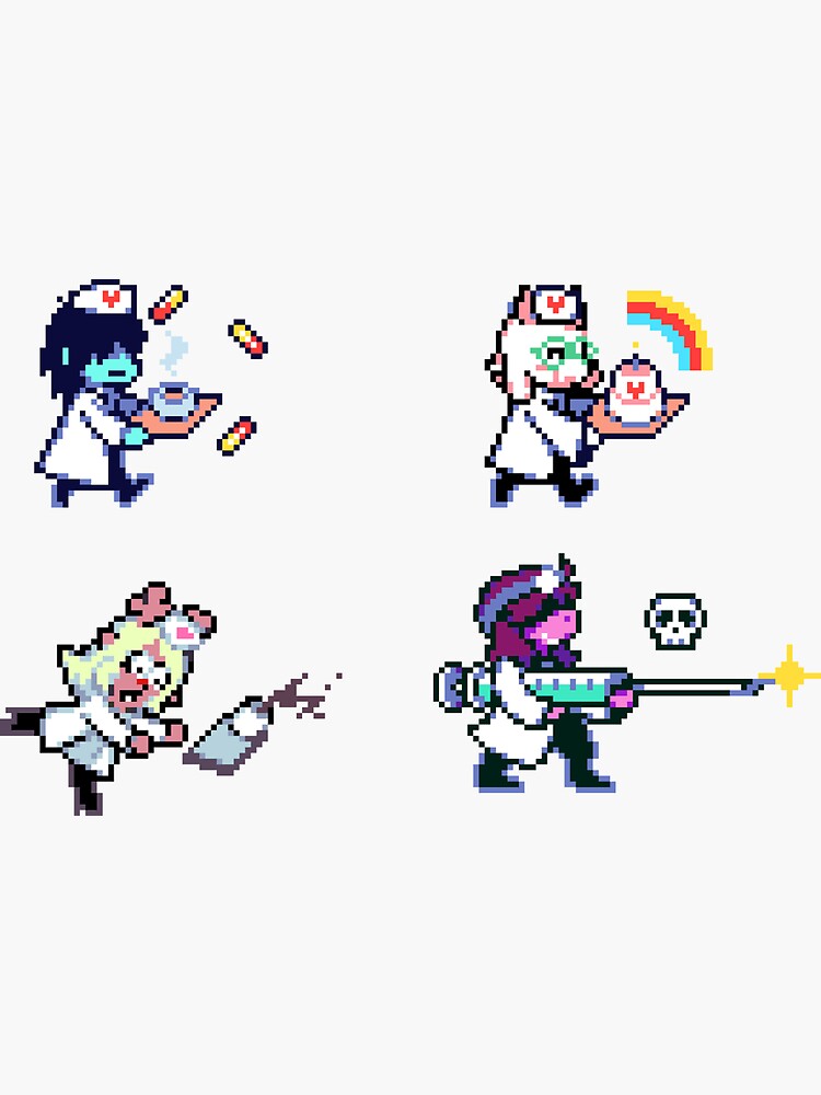 Thumbnail 3 of 3, Sticker, Deltarune Medical Outfits designed and sold by GourmetPixels.