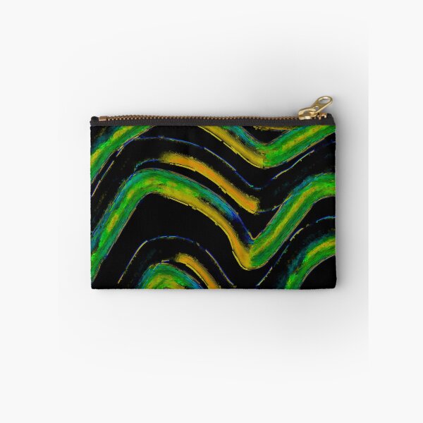 Item preview, Organic green and orange stripes designed and sold by CottagePop.