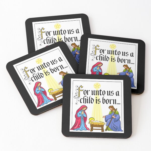 Item preview, Unto Us a Child is Born - Merry Christmas designed and sold by FunWithChemo.