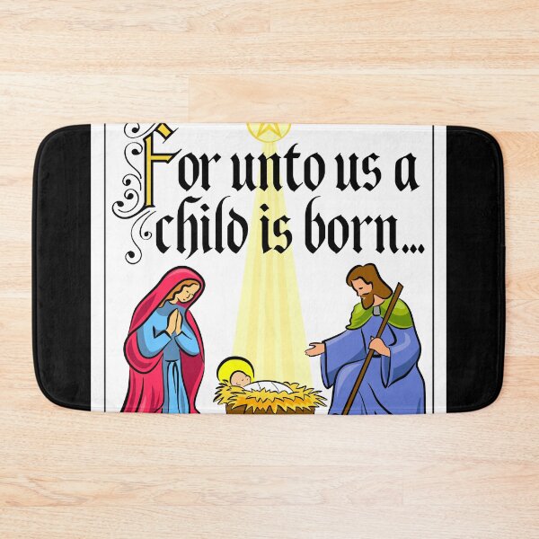 Item preview, Unto Us a Child is Born - Merry Christmas designed and sold by FunWithChemo.