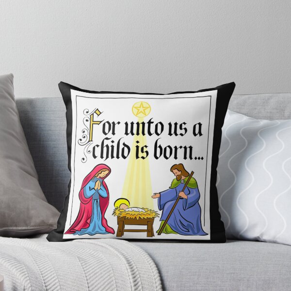 Item preview, Unto Us a Child is Born - Merry Christmas designed and sold by FunWithChemo.