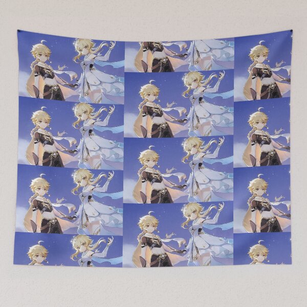 Item preview, Aether and Lumine Genshin Impact designed and sold by Cartoon-Crazy.