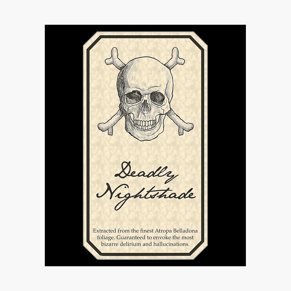 Deadly Nightshade - Belladonna potion vintage label