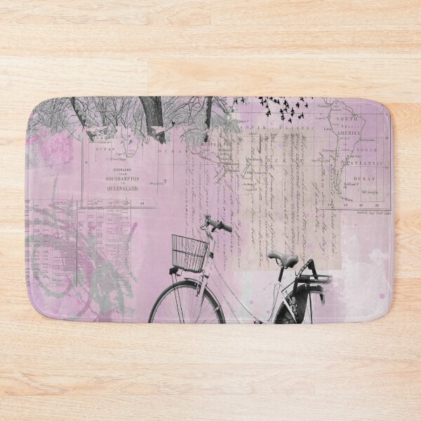 Item preview, Pink Bicycle Adventure Collage Art designed and sold by NancyMerkle.
