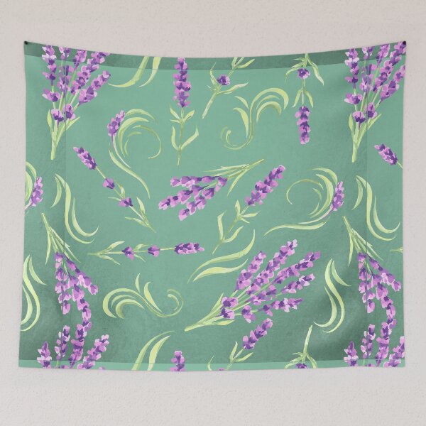 Item preview, Abstract Vintage Lavender Flowers Pattern. Cute Wild Purple Lavender Floral Botanical Garden Print designed and sold by silviaol.