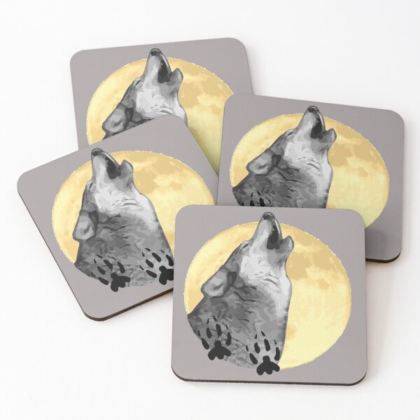 Item preview, Wolf Design, howling at the moon, wildlife designed and sold by Sandra O'Toole.