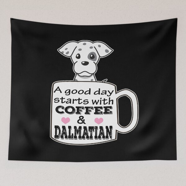 Item preview, a good day starts with coffee and dalmatian, cute dalmatian lover designed and sold by alaechamlal.