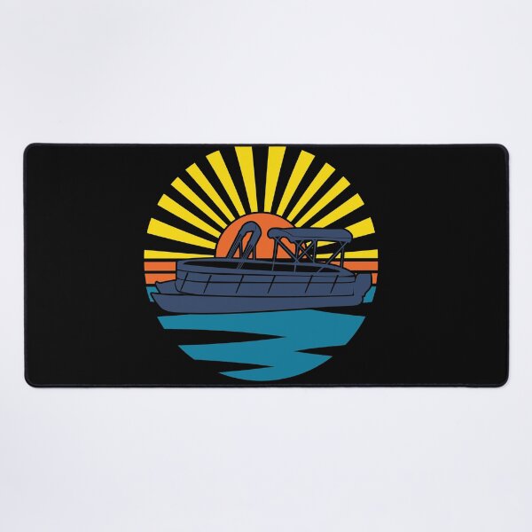 Item preview, Pontoon boat retro sunset designed and sold by Glamorous Gift Ideas,LLC.