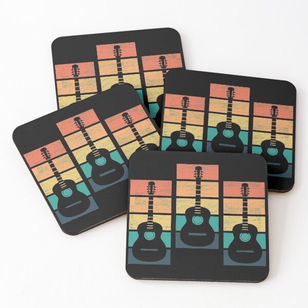 Item preview, Acoustic Guitars on a Vintage Sunset Background designed and sold by Rhu Creations.