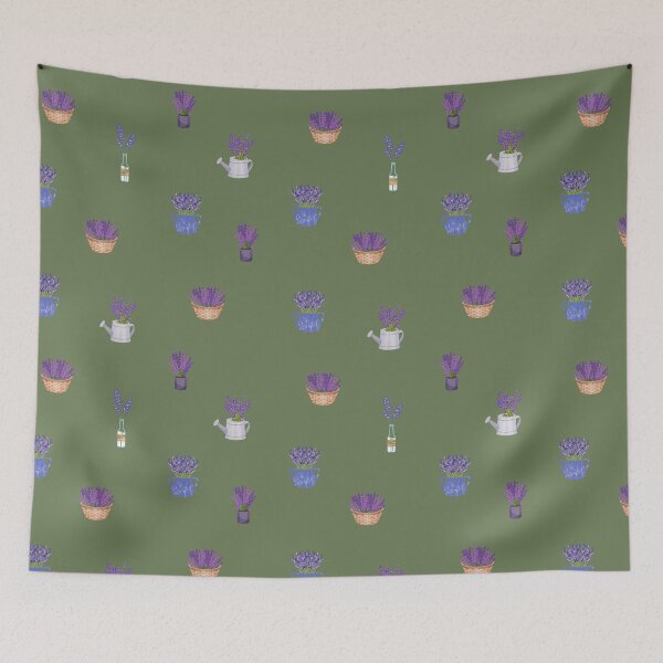 Item preview, Mixed Lavender Flowers Pattern. Cute Wild Purple Lavender Floral Botanical Garden Print designed and sold by silviaol.
