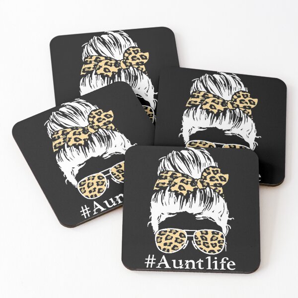 Item preview, Leopard Aunties Aunt Life Cute Messy Bun Girl Aunt designed and sold by methetca.