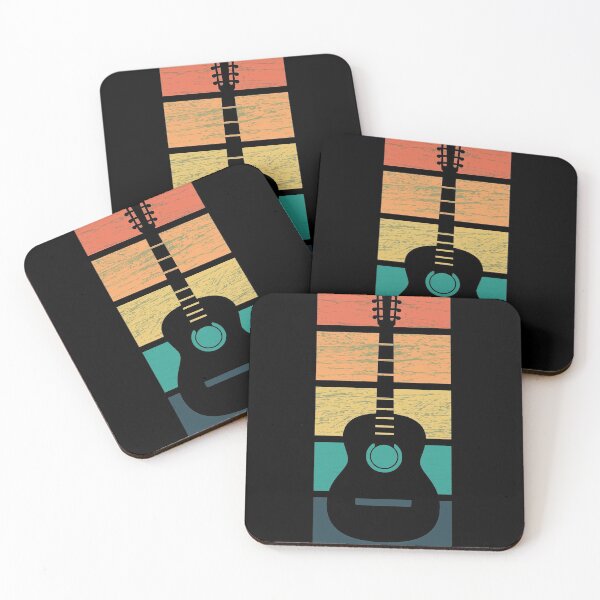 Item preview, Acoustic Guitar on a Vintage Sunset Background designed and sold by Rhu Creations.