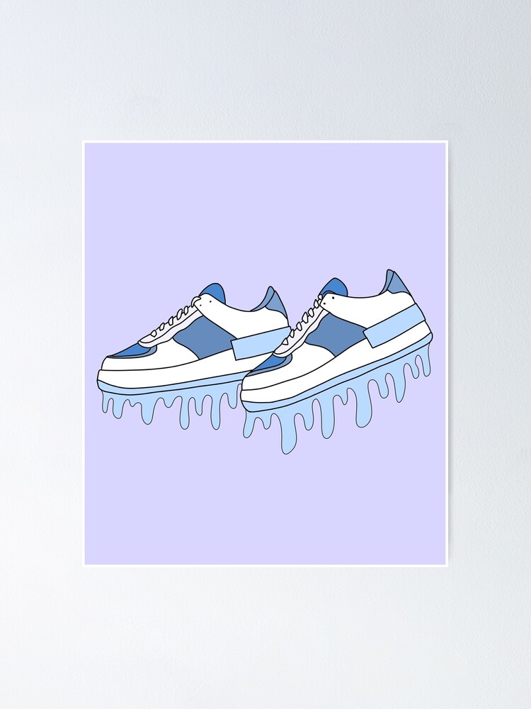 drip sneakers blue | Poster