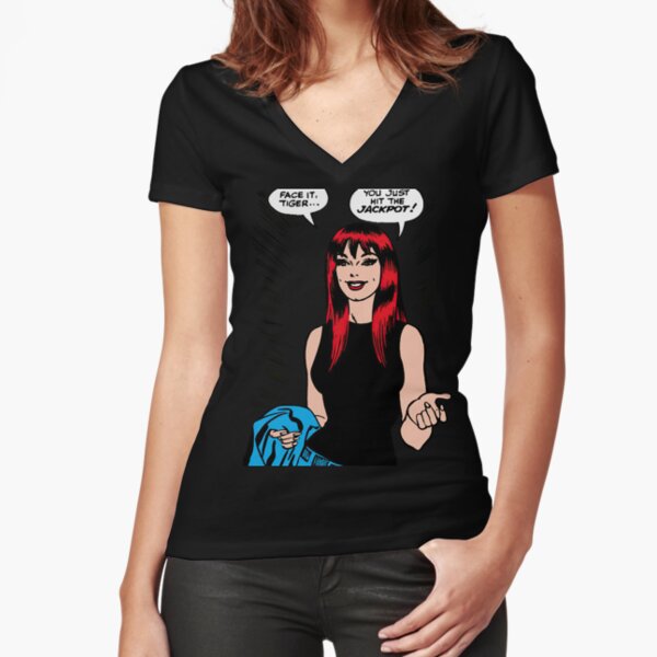 Mary Jane Watson - Face It, Tiger... (Pop Colors) Fitted V-Neck T-Shirt