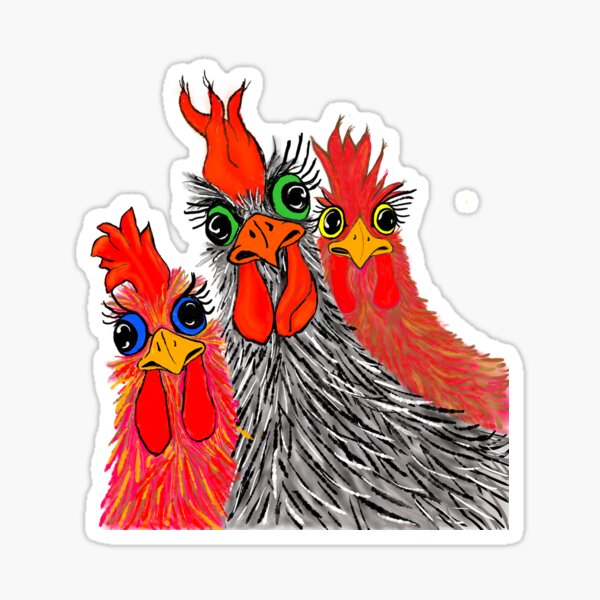 3 little hens Sticker