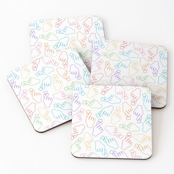 Item preview, Multicolored Finger Heart on White designed and sold by bom-iseul.
