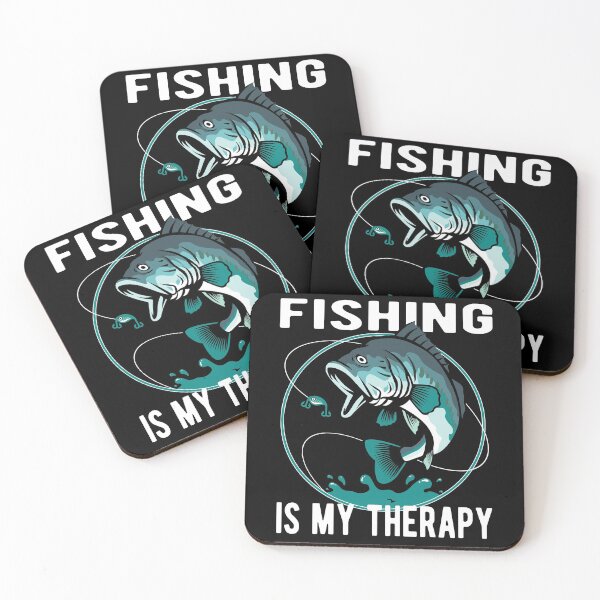 Item preview, Fishing Is My Therapy Funny Fishing Quote In Vintage Design for Fishing Addicts designed and sold by Bad Kitty Designz.