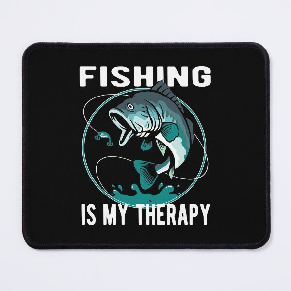Item preview, Fishing Is My Therapy Funny Fishing Quote In Vintage Design for Fishing Addicts designed and sold by Bad Kitty Designz.