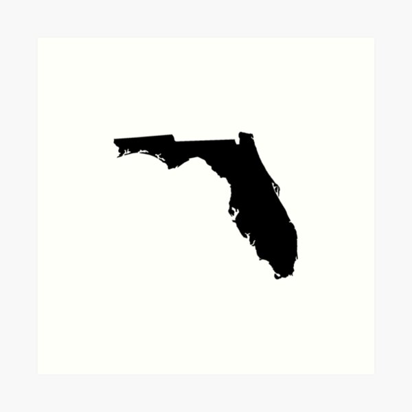Florida Black Art Print