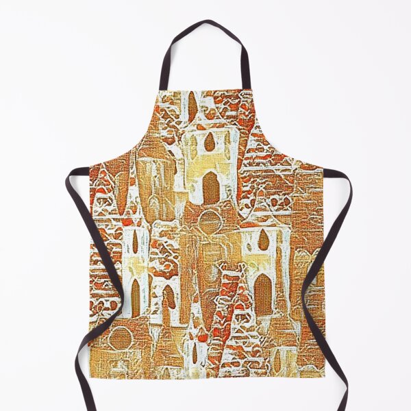 Item preview, gingerbread houses, vanilla, turmeric, paprika, endless pattern, monochrome designed and sold by Maria Mihailova.