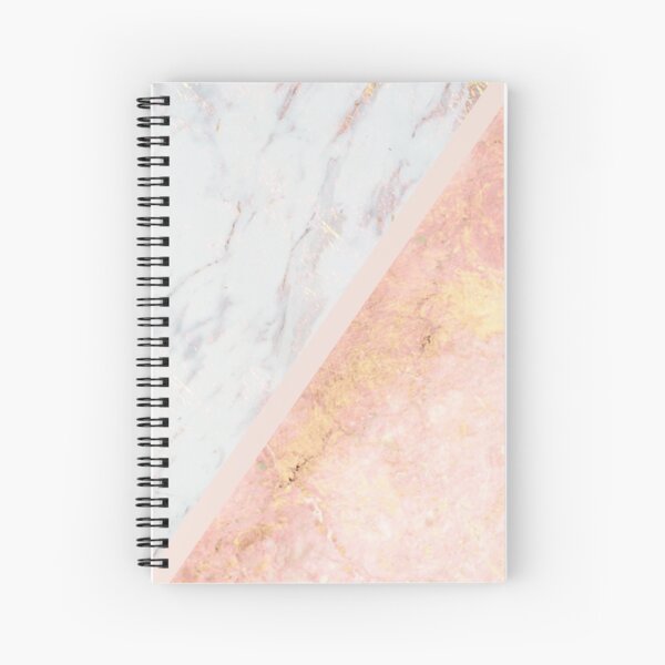 Marble & Rose Gold Spiral Notebook