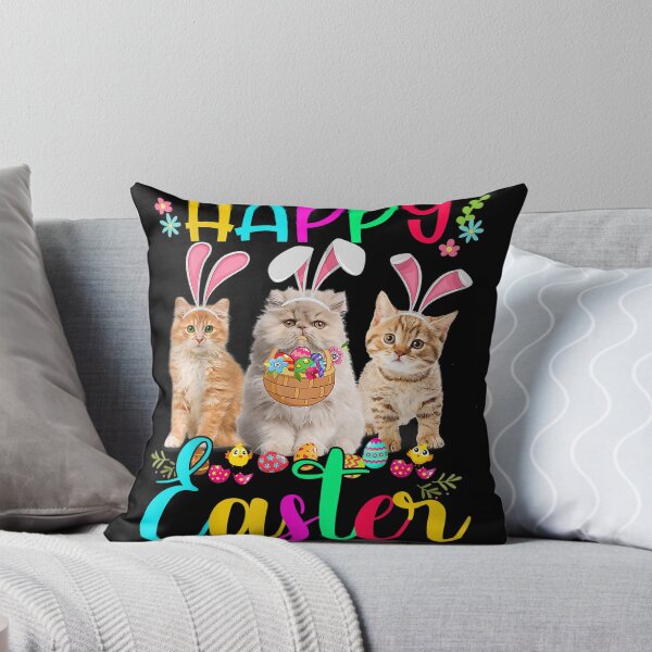 Item preview, Happy Easter Three Cat Wearing Bunny Ear Bunny Cat Lover designed and sold by LochyshiArah.
