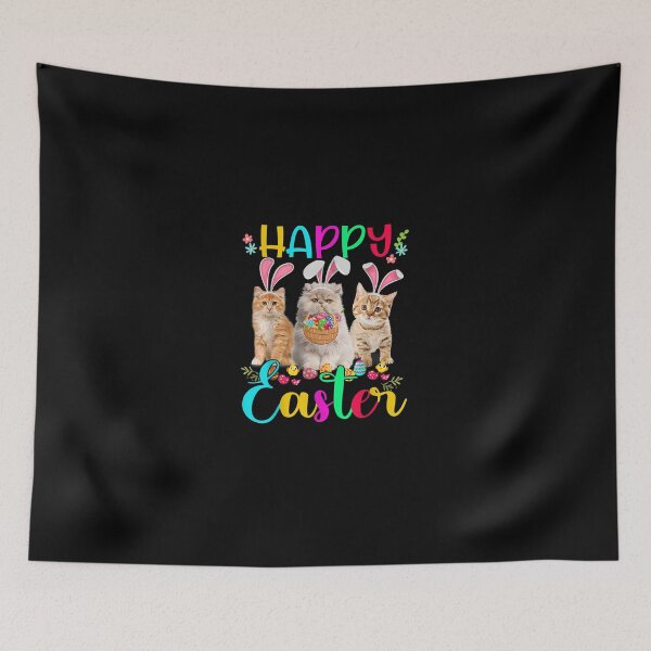 Item preview, Happy Easter Three Cat Wearing Bunny Ear Bunny Cat Lover designed and sold by LochyshiArah.