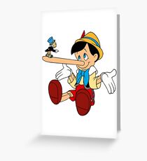 Jiminy Cricket angry with pinocchio Greeting Card