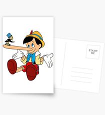 Jiminy Cricket angry with pinocchio Postcards