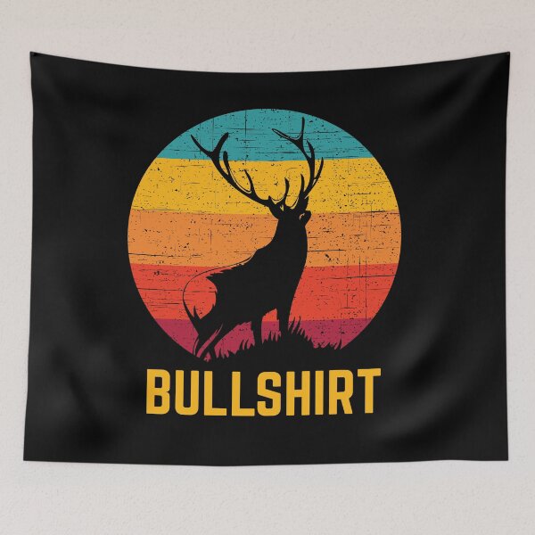 Item preview, Bullshirt Funny Elk Bull Hunting Retro Sunset designed and sold by liftdesign.